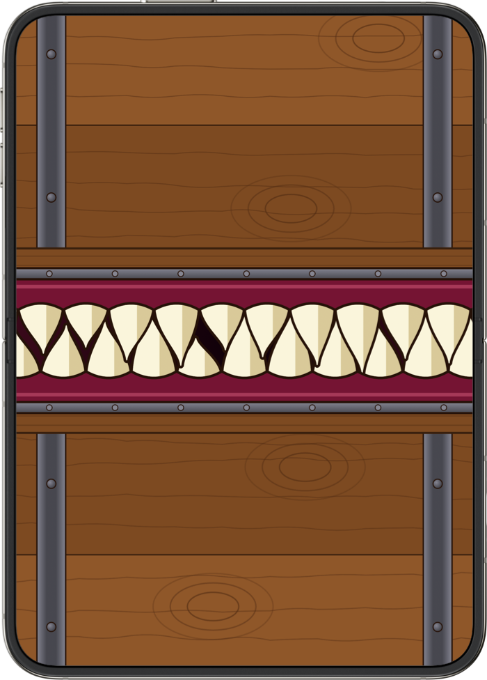 The Mimic's teeth meeting as the iPhone Duo folds shut